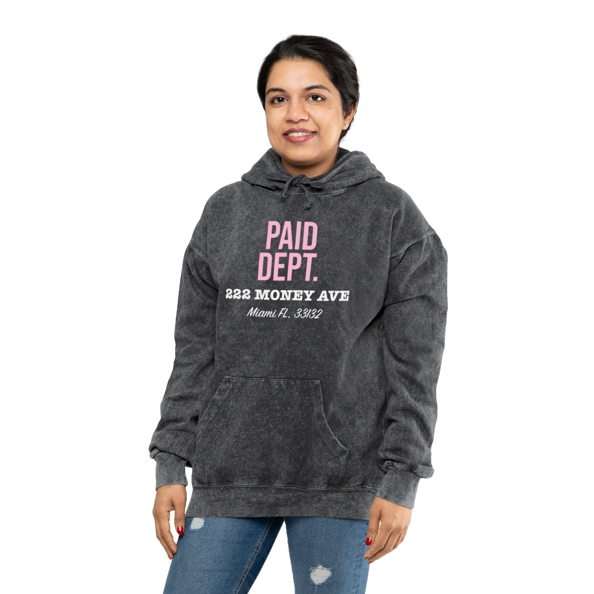 PAID DEPT. Unisex Mineral Wash Hoodie (pink)