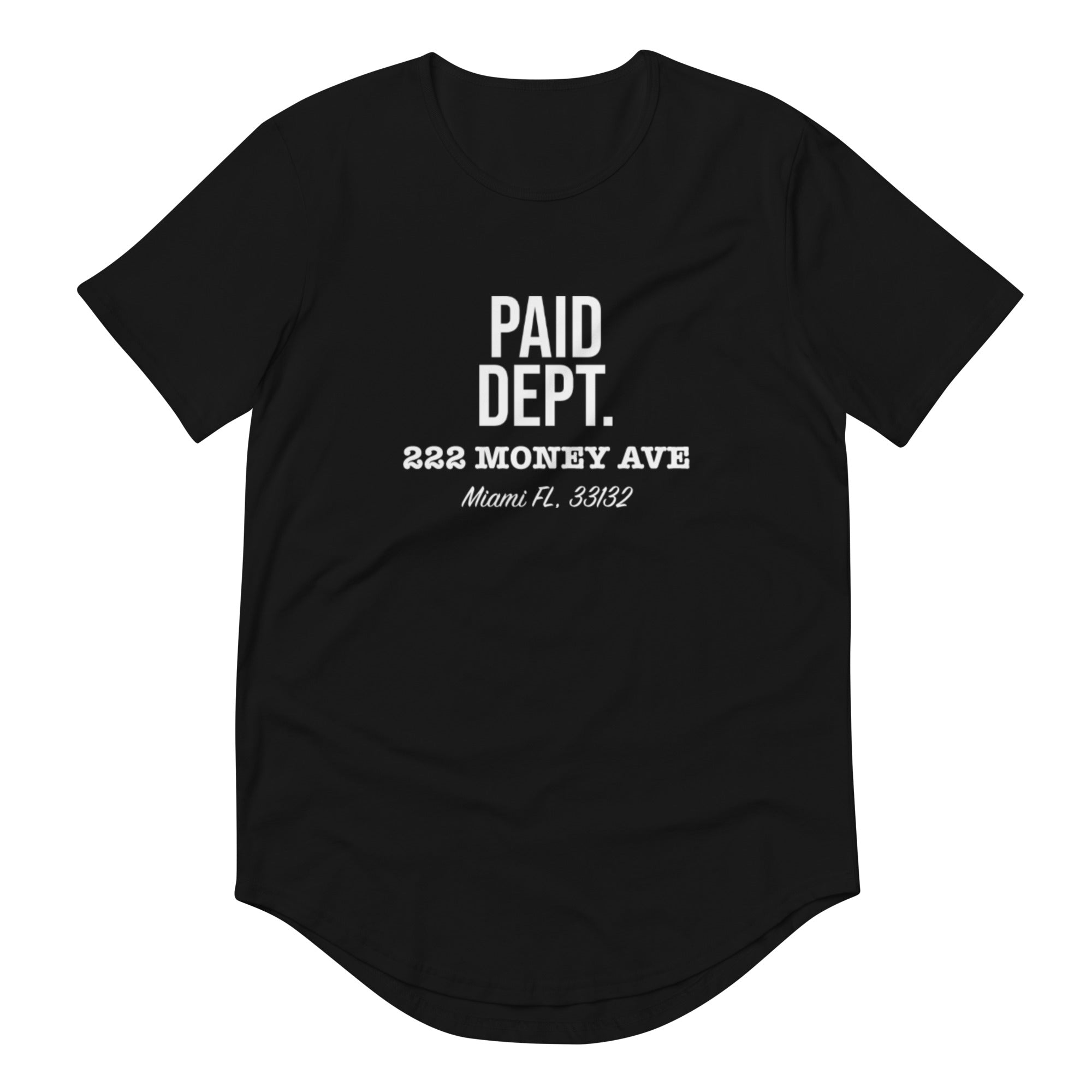 PAID DEPT Men's Curved Hem T-Shirt (White)