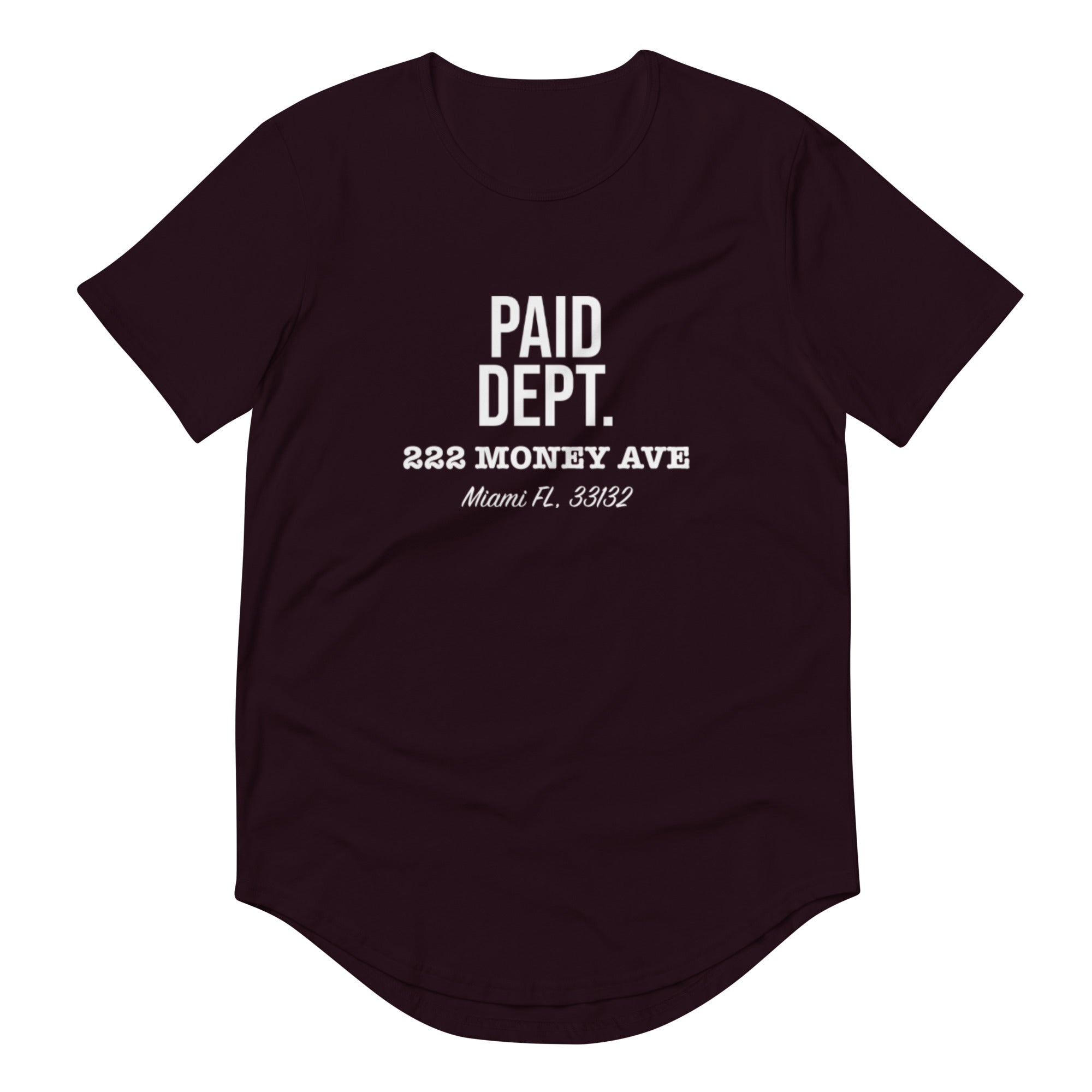 PAID DEPT Men's Curved Hem T-Shirt (White)
